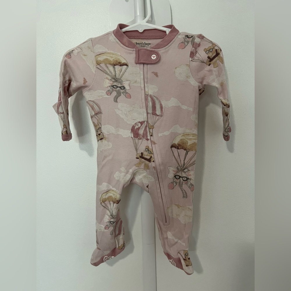 Burt’s bees elephant and bear parachute print footie